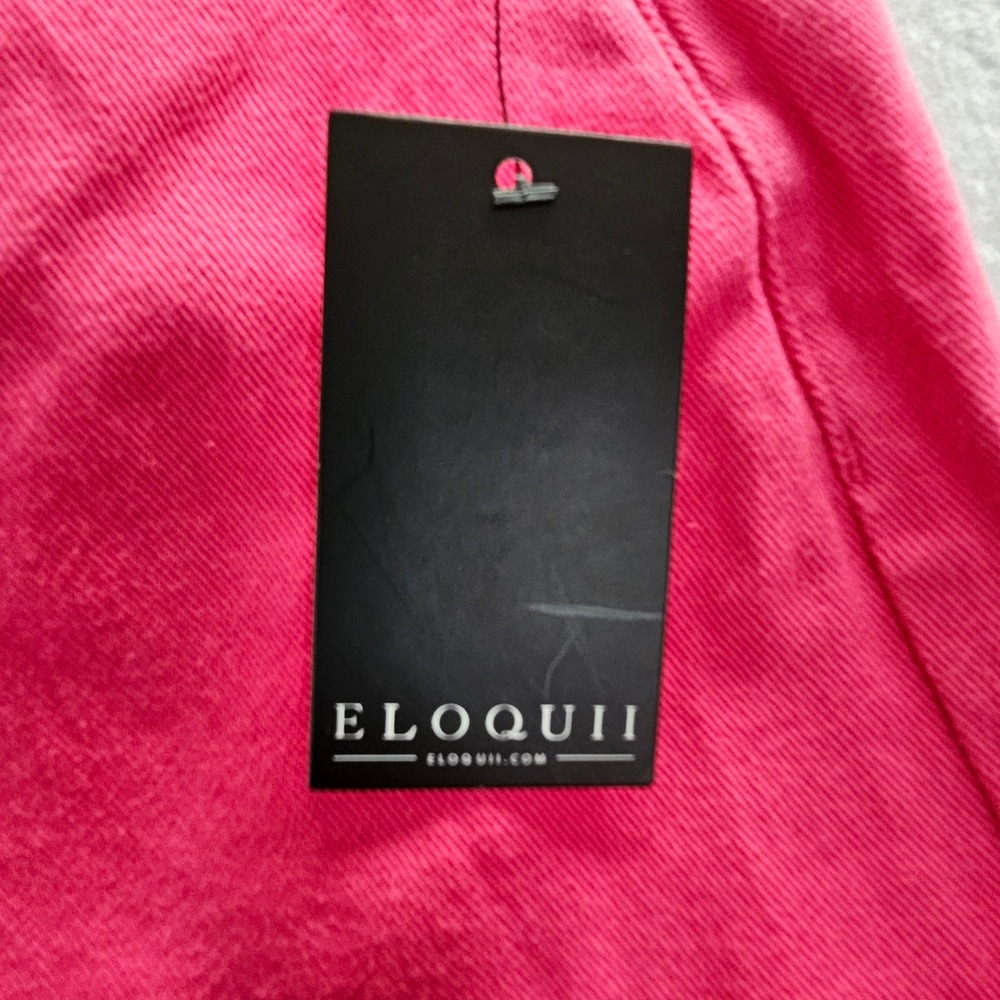 Eloquii Denim Hot Pink High Rise Cuffed Jean Shorts Womens Size 16 NEW - Picture 2 of 11